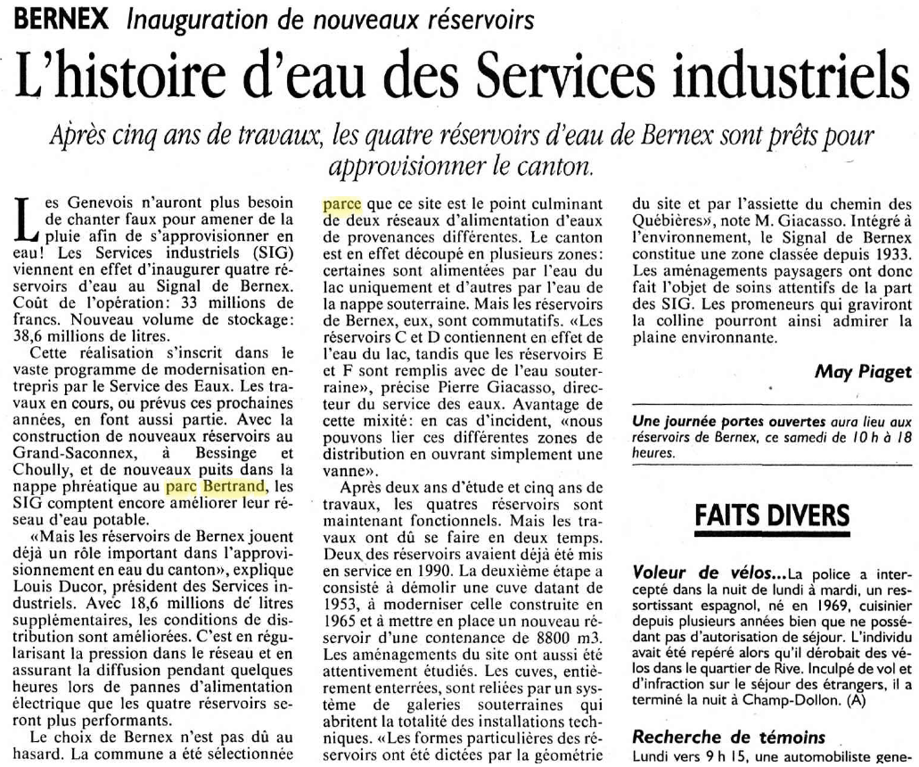 L'histoire d'eau des Services industriels